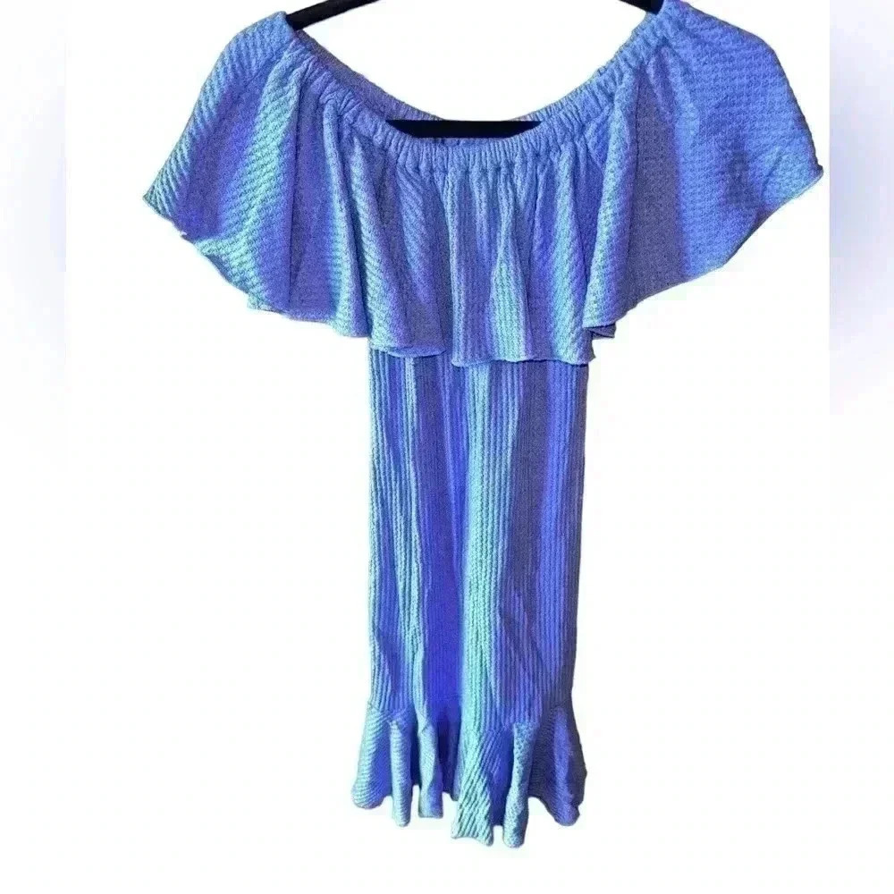 Lularoe XS Periwinkle blue one shoulder, or off the shoulder Cici dress.NWT